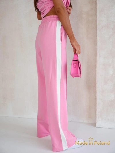 Aurora Rosa – Ensemble de survêtement rose en coton avec pantalon large