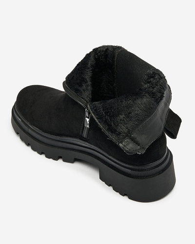 Royalfashion Bottes noires pour femmes avec lanière décorative Doasa