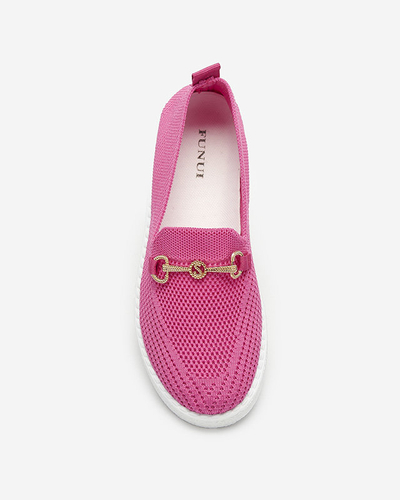 Baskets à enfiler pour femmes Fuchsia avec ornements dorés Enelida - Footwear