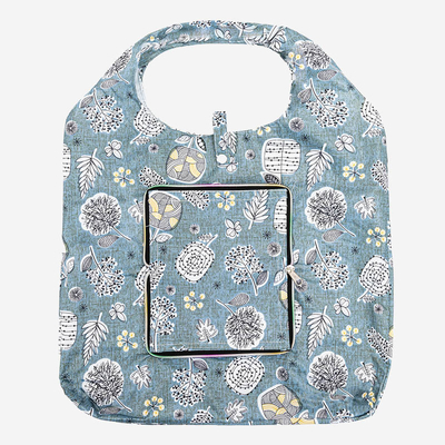 Sac cabas portefeuille gris, pliable, fleuri - Accessoires
