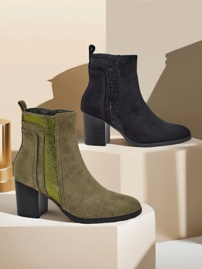 Bottines de cheville pour femmes à talon Royalfashion Venotto