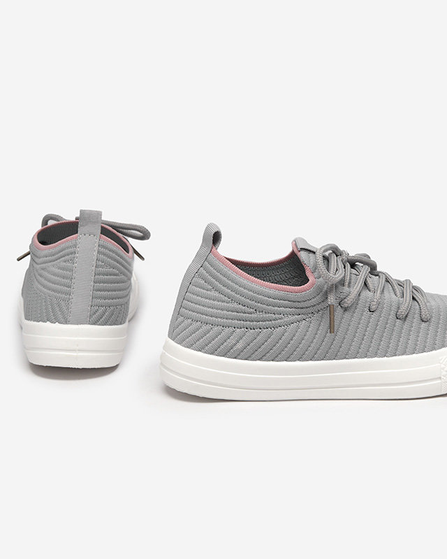 OUTLET Baskets côtelées grises pour femme Manfer- Footwear