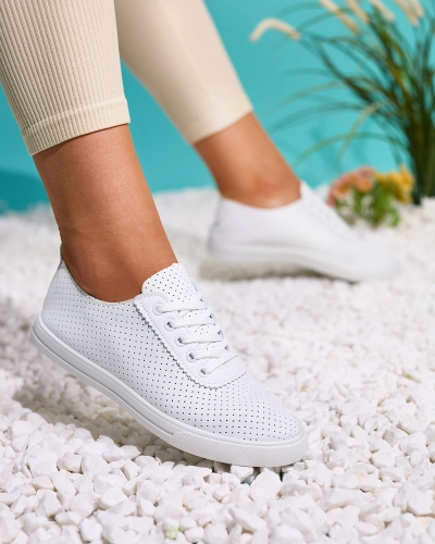 OUTLET Royalfashion Tennis ajourées blanches pour femme Salomp