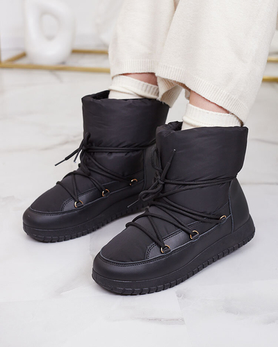 Royalfashion Bottes de neige à enfiler pour femme de couleur noire Iredas