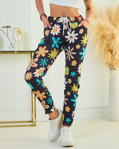 Royalfashion Pantalon femme en tissu floral