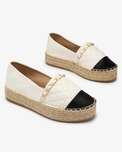 OUTLET Espadrilles compensées pour femme en blanc Liggos- Footwear