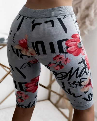 Short femme 3/4 gris et rouge imprimé GRANDE TAILLE - Vêtements