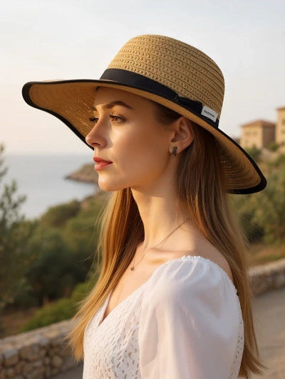 Royalfashion Chapeau de paille pour femme Fiora