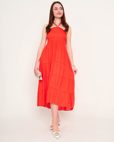 Robe midi grande taille orange - Vêtements