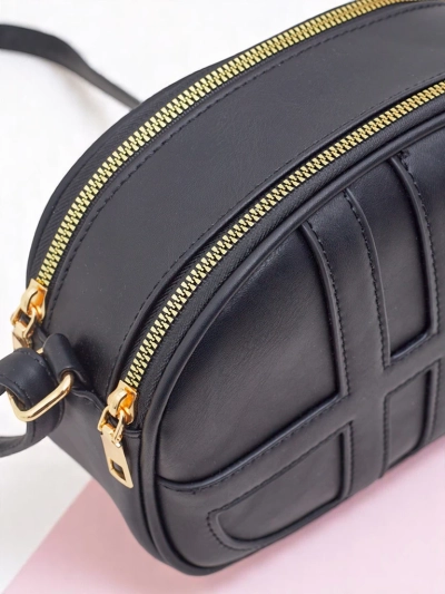 Royalfashion Petit sac à main rond pour femme en cuir écologique Riva Circle