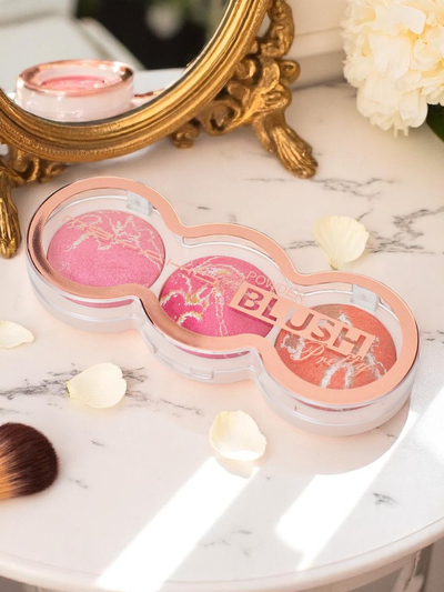 Palette de 3 teintes de blush illuminateur pour les joues couleur