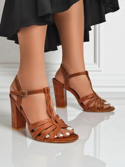 Royalfashion Sandales à talons blocs pour femme Daffi Élégance