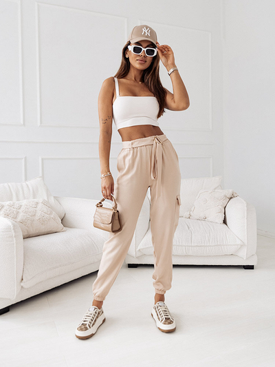 Royalfashion Pantalon de combat en tissu pour femme
