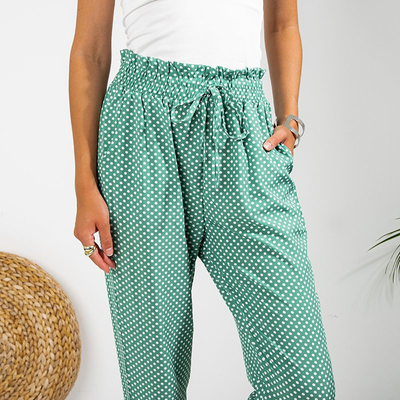 Pantalon femme vert à pois TAILLE PLUS - Vêtements