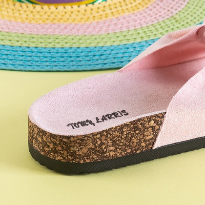 OUTLET Chaussons femme rose clair avec nœud Alanza - Chaussures