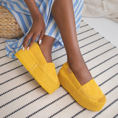 Espadrilles jaunes pour femmes sur une plateforme haute Kentuki - Footwear