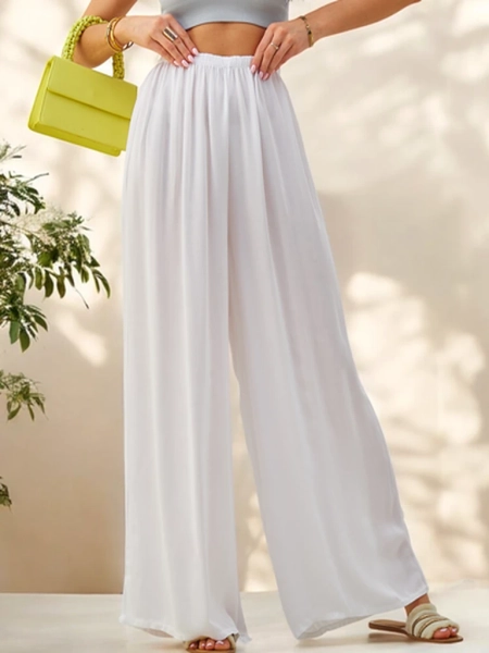 Royalfashion Pantalons droits en viscose pour femmes en tissu