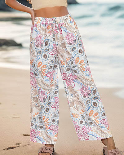 Royalfashion Pantalon large à motifs pour femme