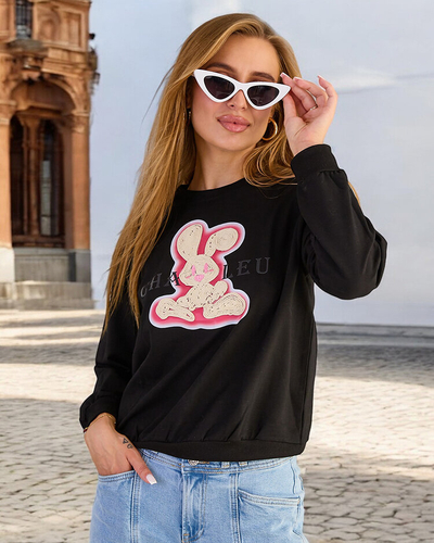 Royalfashion Sweat-shirt en coton à imprimé fin pour femme