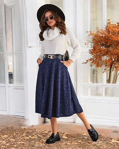 Jupe midi pour femmes Royalfashion