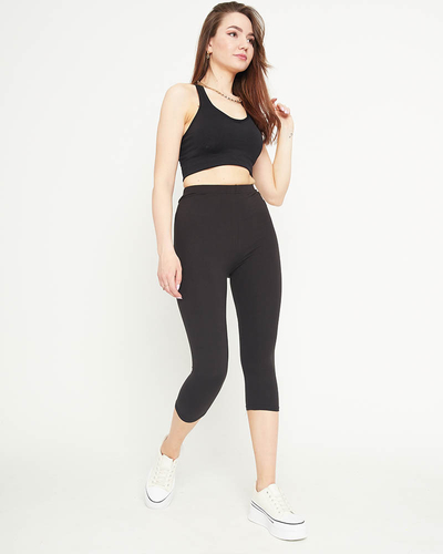 Legging 3/4 noir pour femme - Vêtements