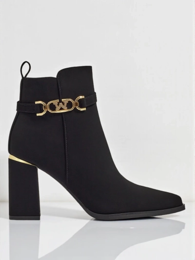 Bottines femme éco suède à talon bloc Ostirena