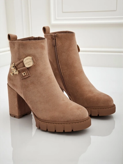 Bottines femme en éco-daim à talon bloc Bearr