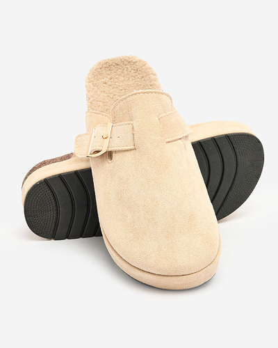 Royalfashion Pantoufles pour femmes avec peau de mouton et boucle Kajis