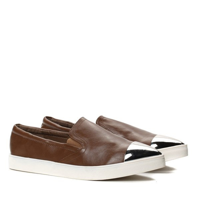 Brązowe slip on Annalee- Obuwie