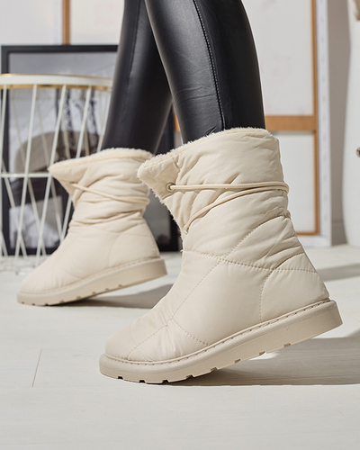 Beige chaussures pour femmes a'la bottes de neige Amirfu- Footwear