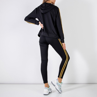 Ensemble de sport femme 3 pièces noir et or - Vêtements