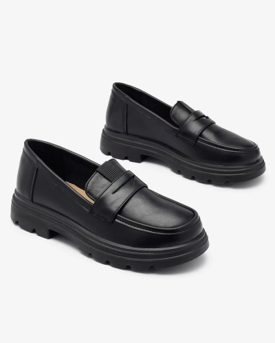 OUTLET Mocassins en cuir écologique noir pour femmes Raffivo - Footwear