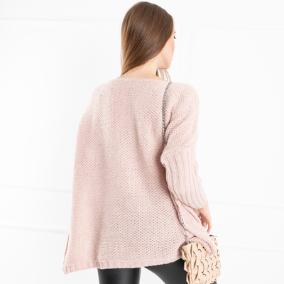 Pull oversize femme rose clair - Vêtements