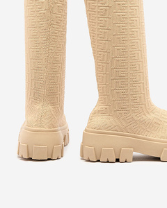 Royalfashion Bottes à motifs pour femme beige Helipea