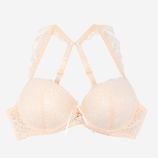 Soutien-gorge femme dentelle beige - Sous-vêtements