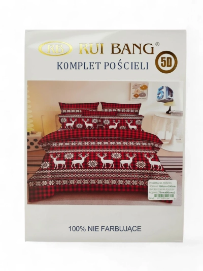 Royalfashion Linge de lit de Noël 160x200 ensemble 3 pièces