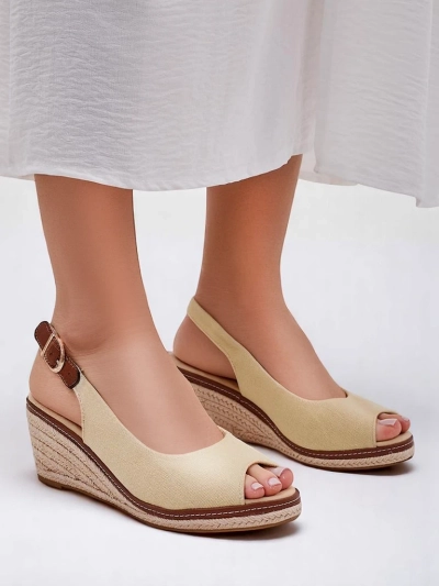 Sandales compensées ouvertes Royalfashion pour femmes Tafenis
