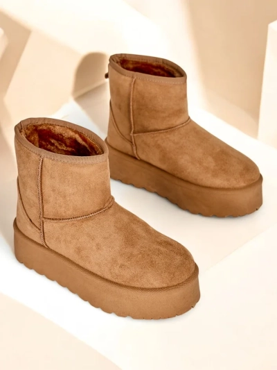 Royalfashion Bottes courtes ressemblant à des bottes de neige pour femmes Eforte