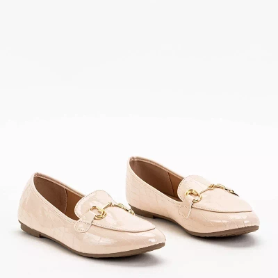 Mocassin femme laqué beige embossé Cerilla - Shoes