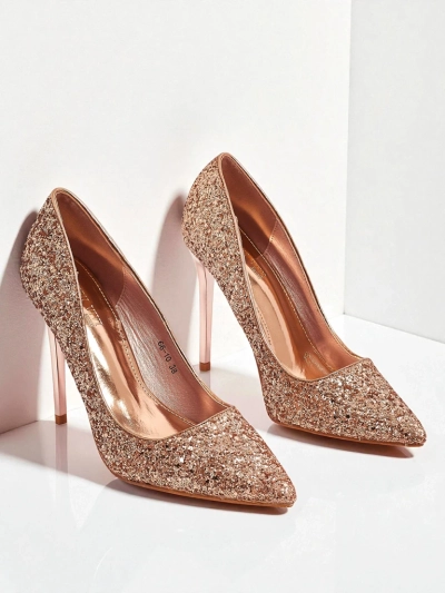 Escarpins pour femmes en cuir écologique à paillettes Zavrimea