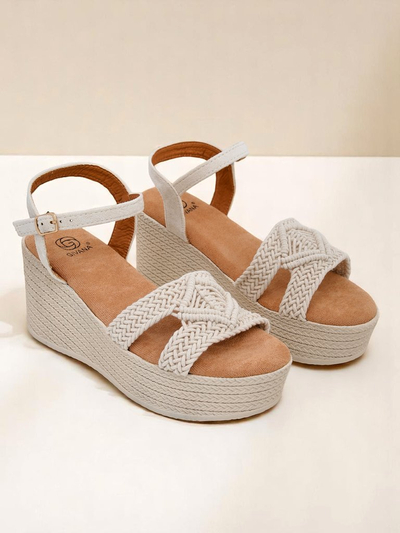 Royalfashion Sandales compensées femme tressées Sunny Day