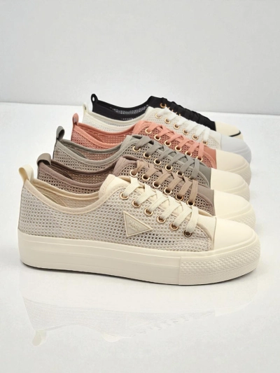 Baskets beiges pour femmes Callista Mesh – talon plat, collection Été Automne