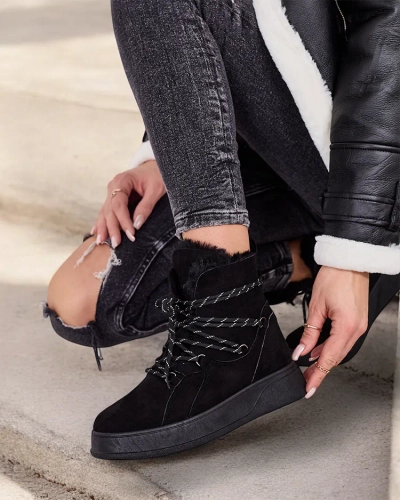 Royalfashion Bottes de neige à lacets pour femmes Mommer