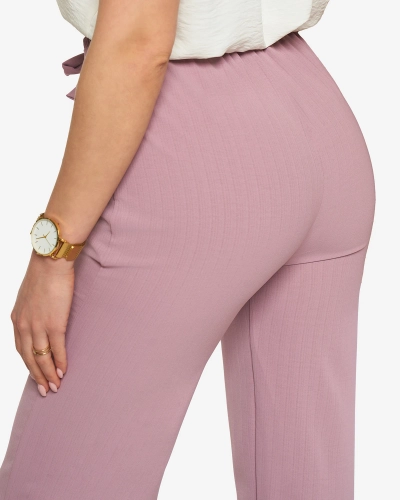 Pantalon large en tissu pour femme violet - Vêtements