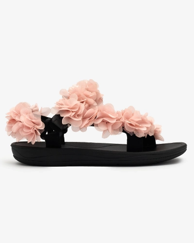 Royalfashion Sandales pour femmes rose vif avec fleurs Alferroy