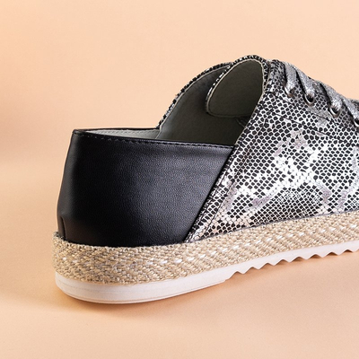 Baskets noires pour femmes à motif peau de serpent 'a'la Nohims - Footwear