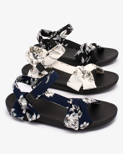 Royalfashion Sandales pour femmes avec imprimé en noir Andreti
