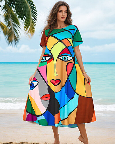 Royalfashion Robe imprimée à motifs pour femme