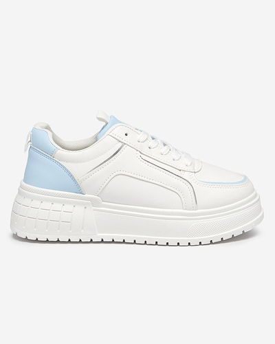 Baskets pour femmes en éco-cuir bleu et blanc Cerecha - Shoes