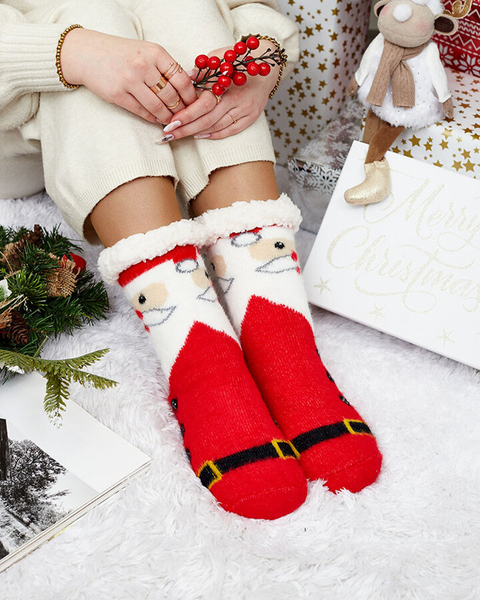 Royalfashion Chaussettes chaudes de Noël pour femmes avec Père Noël